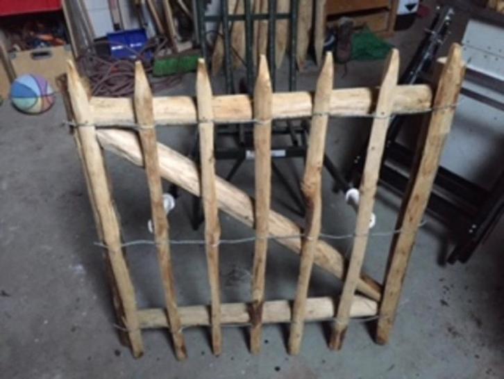 Frans/Engels hekwerk, kastanjehout, duurzaam, onbehandeld, Tuin en Terras, Tuinhekken en Hekwerk, Nieuw, Spijlenhekwerk, Hout