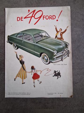 Grote uitklapfolder Ford '49 1948 beschikbaar voor biedingen