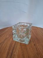 Vintage Kristallen Icecube Waxinelichthouder, Huis en Inrichting, Overige materialen, Gebruikt, Overige kleuren, Ophalen of Verzenden