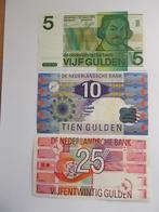 3 bankbiljetten 5 - 10 - 25 gulden samen voor € 39,95, Setje, 25 gulden, Verzenden