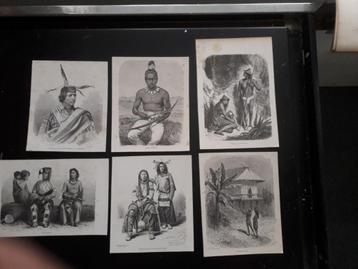 gravures Indianen Noord en Zuid Amerika beschikbaar voor biedingen