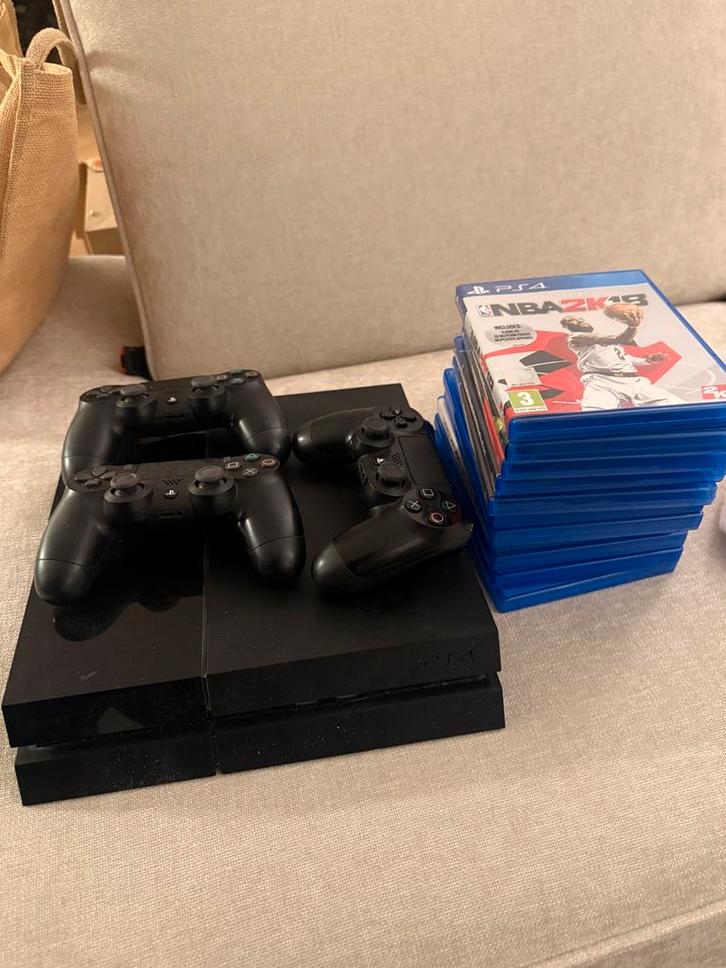 PlayStation 4 met games en controllers!, Spelcomputers en Games, Spelcomputers | Sony PlayStation 4, Gebruikt, Original, 500 GB