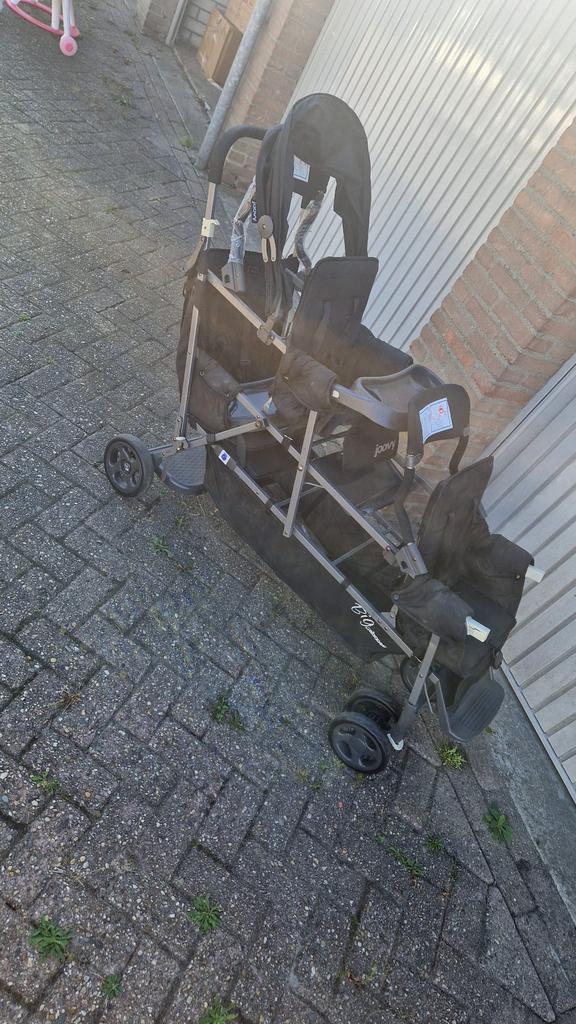 Joovy Big Caboose Graphite Triple Kinderwagen, Kinderen en Baby's, Kinderwagens en Combinaties, Zo goed als nieuw, Kinderwagen