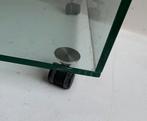 Glazen kubus tafel / hifi tafeltje op wieltjes, Ophalen, Huis en Inrichting