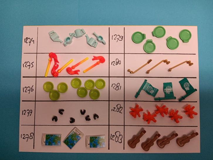 Playmobil Onderdelen 1274-83 Fakkel Horloge Kaart Gitaar, Kinderen en Baby's, Speelgoed | Playmobil, Gebruikt, Los playmobil, Verzenden