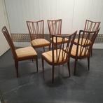 Vintage PATIJN 6 st. eetkamerstoelen spijlenstoelen stoelen, Ophalen, Hout, Gebruikt, Overige kleuren