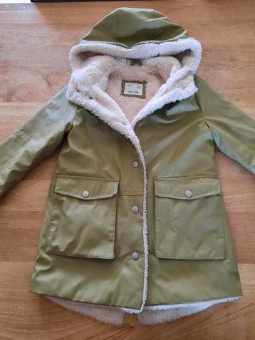 Gewaxte gevoerde regenjas Zara kids lichtgroen maat 128