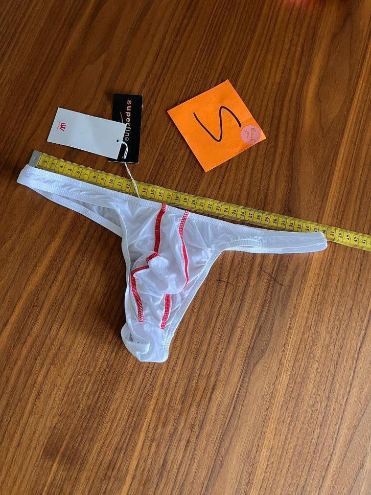 nylon string, doorschijnend, maat S Wit, Kleding | Heren, Ondergoed, Slip, Wit, Ophalen of Verzenden