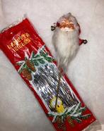 Oude kerstversiering; santa hoofd en lametta/tinsel, Diversen, Ophalen of Verzenden, Gebruikt