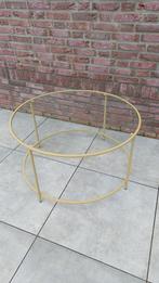 Ronde Salontafel Bijzettafel Eettafel Goud /Glas Blad 84cm, Huis en Inrichting, Tafels | Sidetables, 50 tot 100 cm, Rond, Nieuw