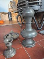 tinnen kan en kandelaren, Antiek en Kunst, Antiek | Tin, Ophalen