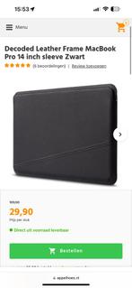 Decoded Leather Frame MacBook Pro 14 inch sleeve Zwart, Ophalen of Verzenden, Zo goed als nieuw