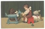 Prachtige kinderkaart - de dieren voederen - 1916, Ophalen of Verzenden, Voor 1920, Gelopen, Kinderen