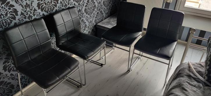 Eetkamerstoelen 4x hammel, Huis en Inrichting, Stoelen, Gebruikt, Eén, Zwart, Ophalen