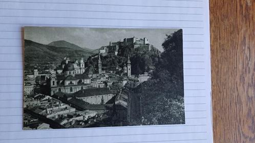 Salzburg Oostenrijk 2x overzichtsfoto Festung Hohensalzburg, Verzamelen, Ansichtkaarten | Buitenland, Ongelopen, Oostenrijk, 1940 tot 1960