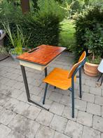 Vintage schooltafel met stoel, Ophalen of Verzenden, Gebruikt, Tafel(s) en Stoel(en)
