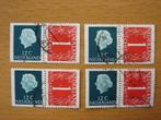 NVPH 460 en 618 4x, Ophalen of Verzenden, Na 1940, Gestempeld