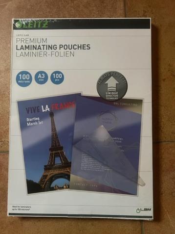 Nieuw pak A3 Leitz lamineer folie 100 micron beschikbaar voor biedingen