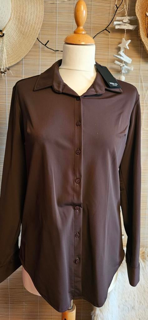 Travelstof blouse, dark bruin. maat S en M. Merk, Vera jo, Bruin, Nieuw, Ophalen of Verzenden