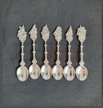 6 zwaar verzilverde lepeltjes. Serie Historische schepen., Antiek en Kunst, Antiek | Goud en Zilver, Ophalen of Verzenden, Zilver