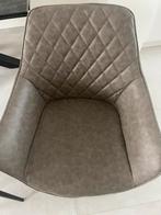 6x Goosens leder taupe / bruin  eetstoelen., Ophalen of Verzenden, Zo goed als nieuw, Bruin, Vijf, Zes of meer stoelen
