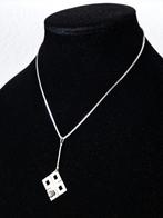 Zilveren design hanger met bijpassend zilveren collier - 70s, Hanger, Ophalen of Verzenden, Zilver