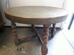 Tafel met koperen blad hoog 45 doorsnee 60cm, Antiek en Kunst, Antiek | Meubels | Tafels, Ophalen