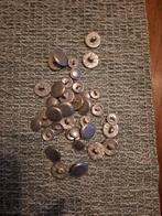 Tinnen Knopen met Ribbel, Ophalen of Verzenden, Gebruikt, Knoop of Knopen