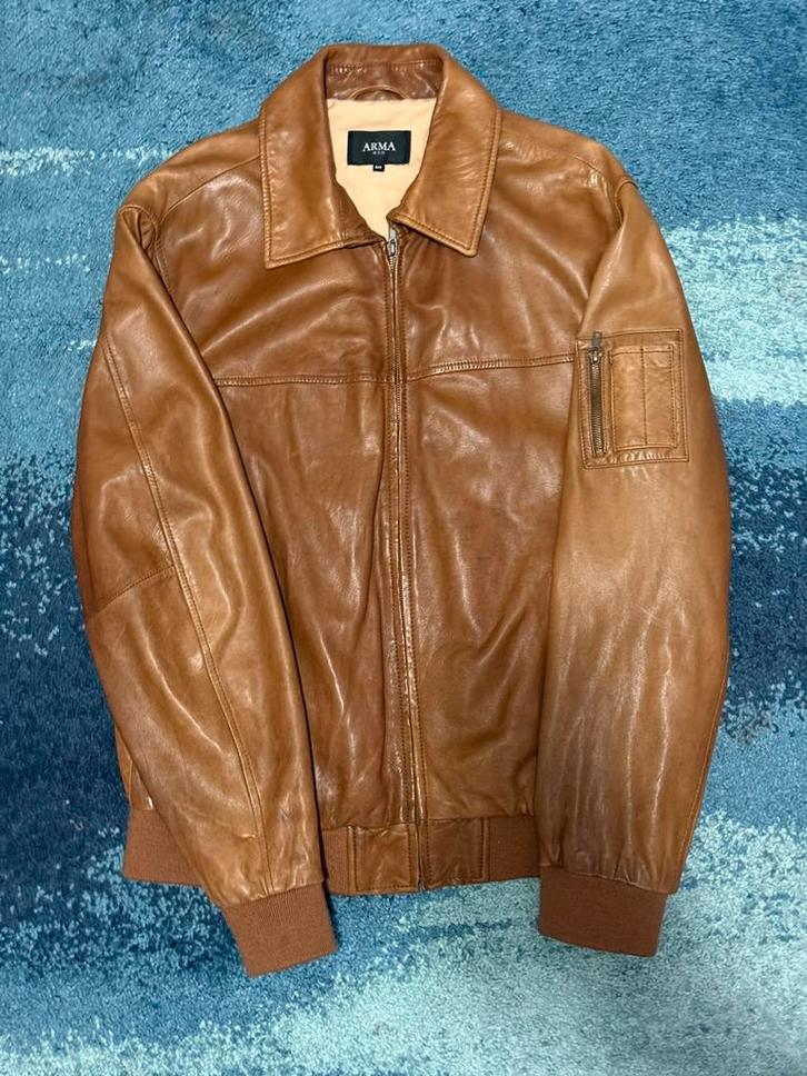 Mooie ARMA heren leren jas – maat 50 (echt lamleer), Kleding | Heren, Jassen | Zomer, Zo goed als nieuw, Maat 48/50 (M), Bruin