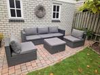 6 Delige Wicker Loungeset - Antraciet Grijs, Tuin en Terras, Tuinsets en Loungesets, Ophalen, 5 zitplaatsen, Gebruikt, Loungeset