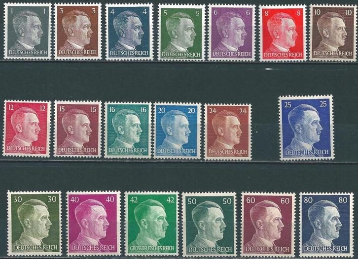 Set Hitler Zegels uit 1941 (DR 781-798) - 01, Verzamelen, Militaria | Tweede Wereldoorlog, Overige soorten, Duitsland, Verzenden