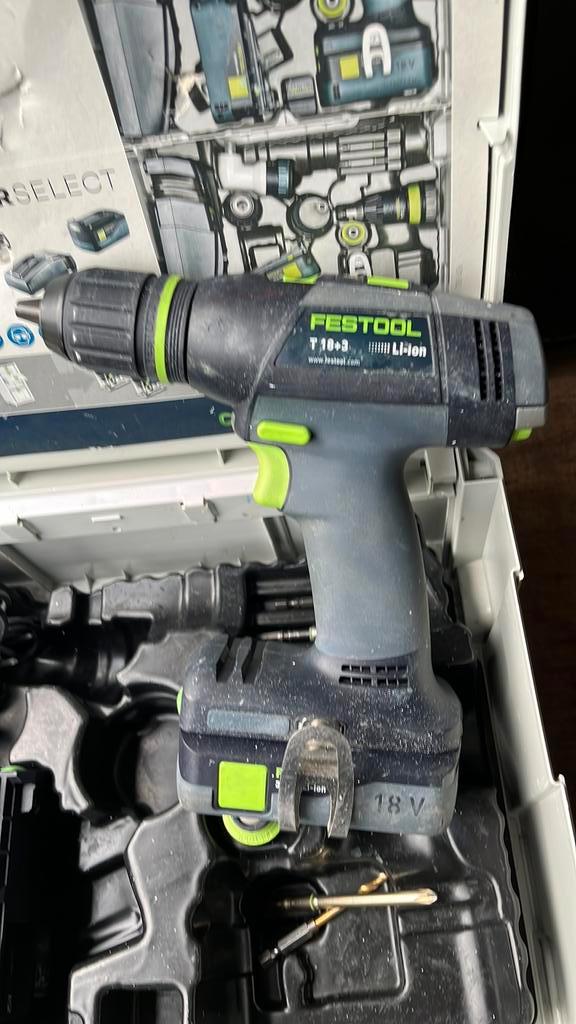 Festool T 18  accuboormachine, Doe-het-zelf en Verbouw, Gereedschap | Boormachines, Zo goed als nieuw, Boor- en Schroefmachine