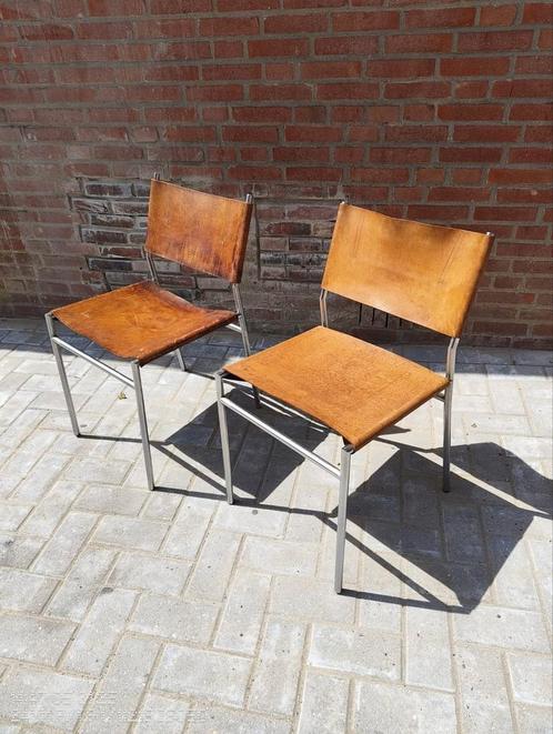 Martin Visser Spectrum, Huis en Inrichting, Stoelen, Gebruikt, Twee, Metaal, Bruin, Ophalen