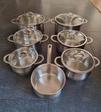 BK pannenset 7 delig., Ophalen of Verzenden, Zo goed als nieuw, Rvs, Pannenset