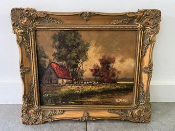 Schilderij olieverf op doek landschap Emanuel Burgy beschikbaar voor biedingen
