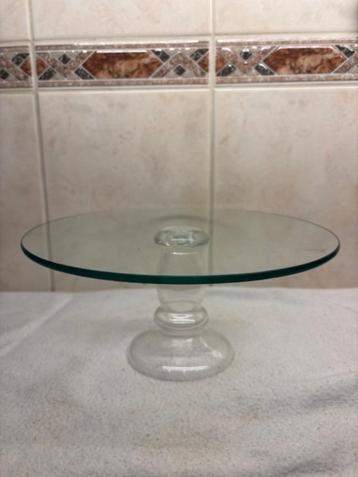 Glazen Taart Plateau 25 cm (2) beschikbaar voor biedingen
