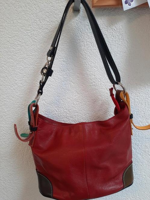 Echt leren schoudertas. Vera pelle., Sieraden, Tassen en Uiterlijk, Tassen | Damestassen, Zo goed als nieuw, Overige typen, Ophalen of Verzenden