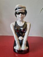 Vintage gay interest spaarPOT keramische dame met zonnebril, Ophalen of Verzenden