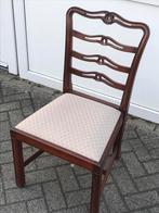 Eetkamer stoel, 4 stuks, Mahonie, Reproductie Chippendale,, Antiek en Kunst, Ophalen