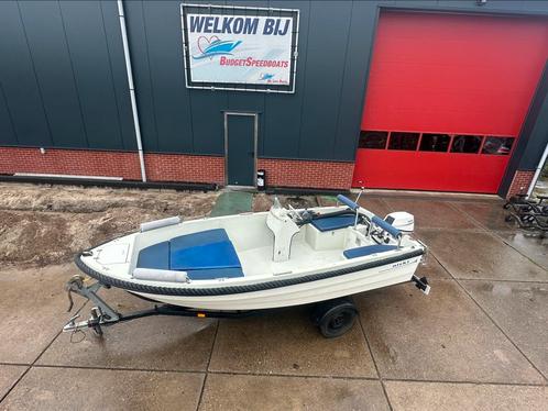 Nette sloep compleet met motor en trailer, Watersport en Boten, Sloepen, Gebruikt, Tot 10 pk, 3 tot 6 meter, Buitenboordmotor