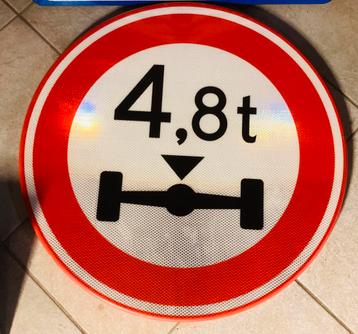 Verkeersbord, maximale belasting, rond, metaal, prima staat beschikbaar voor biedingen