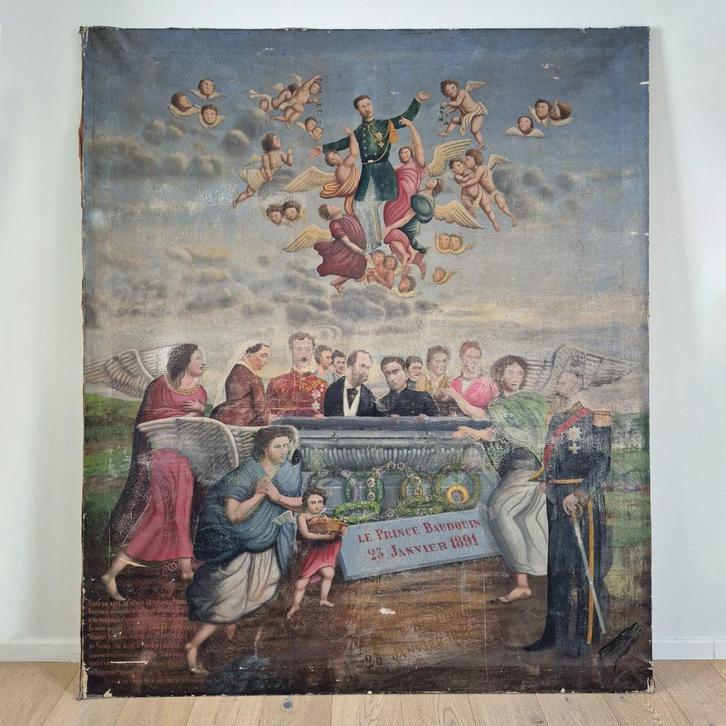 XXL Schilderij - Naar Louis de Laetre, Antiek en Kunst, Kunst | Schilderijen | Klassiek, Ophalen