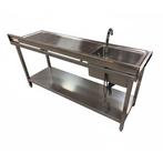 Nieuw RVS wastafel/spoeltafel 180x60x85cm, Ophalen of Verzenden, Nieuw