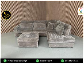 GRATIS LEVERING Ribstof Hoekbank Antraciet 310x250 GEREINIGD beschikbaar voor biedingen
