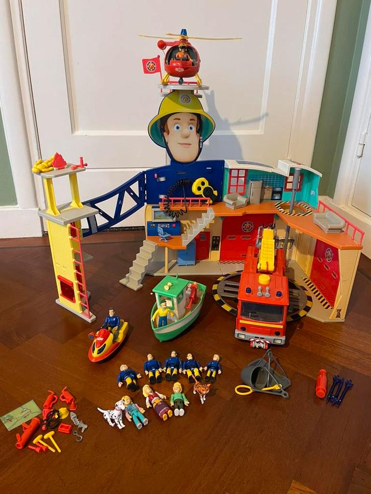 Brandweerman Sam XL Kazerne, Kinderen en Baby's, Speelgoed | Speelgoedvoertuigen, Gebruikt, Ophalen