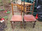 Brocante eettafel met bijpassende stoelen,  nog echt handwer, Huis en Inrichting, Tafels | Eettafels, Ophalen, Rechthoekig, 50 tot 100 cm