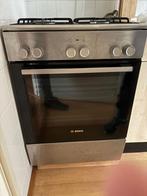 Bosch RVS 4-pits gasfornuis met oven - Zeer goed!, Hete lucht, Ophalen of Verzenden, Zo goed als nieuw, Oven met grill