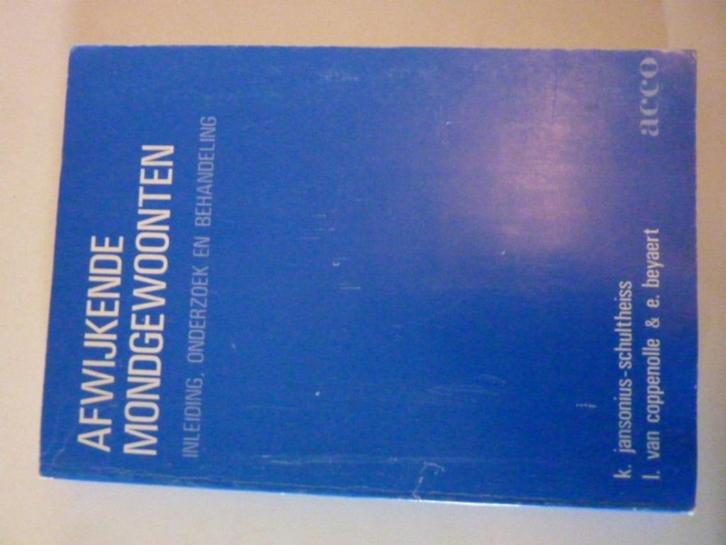 K. Jansonius-Schultheiss - Afwijkende mondgewoonten, Boeken, Overige Boeken, Zo goed als nieuw, Verzenden