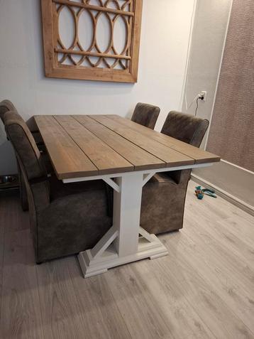 Kloostertafel  / kruispoot eettafel  165 x 90 cm rookvrij!  beschikbaar voor biedingen