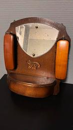 Antiek Kapspiegeltje met Borstelhouder, Antiek en Kunst, Ophalen of Verzenden, Overige vormen, Minder dan 50 cm, Minder dan 100 cm